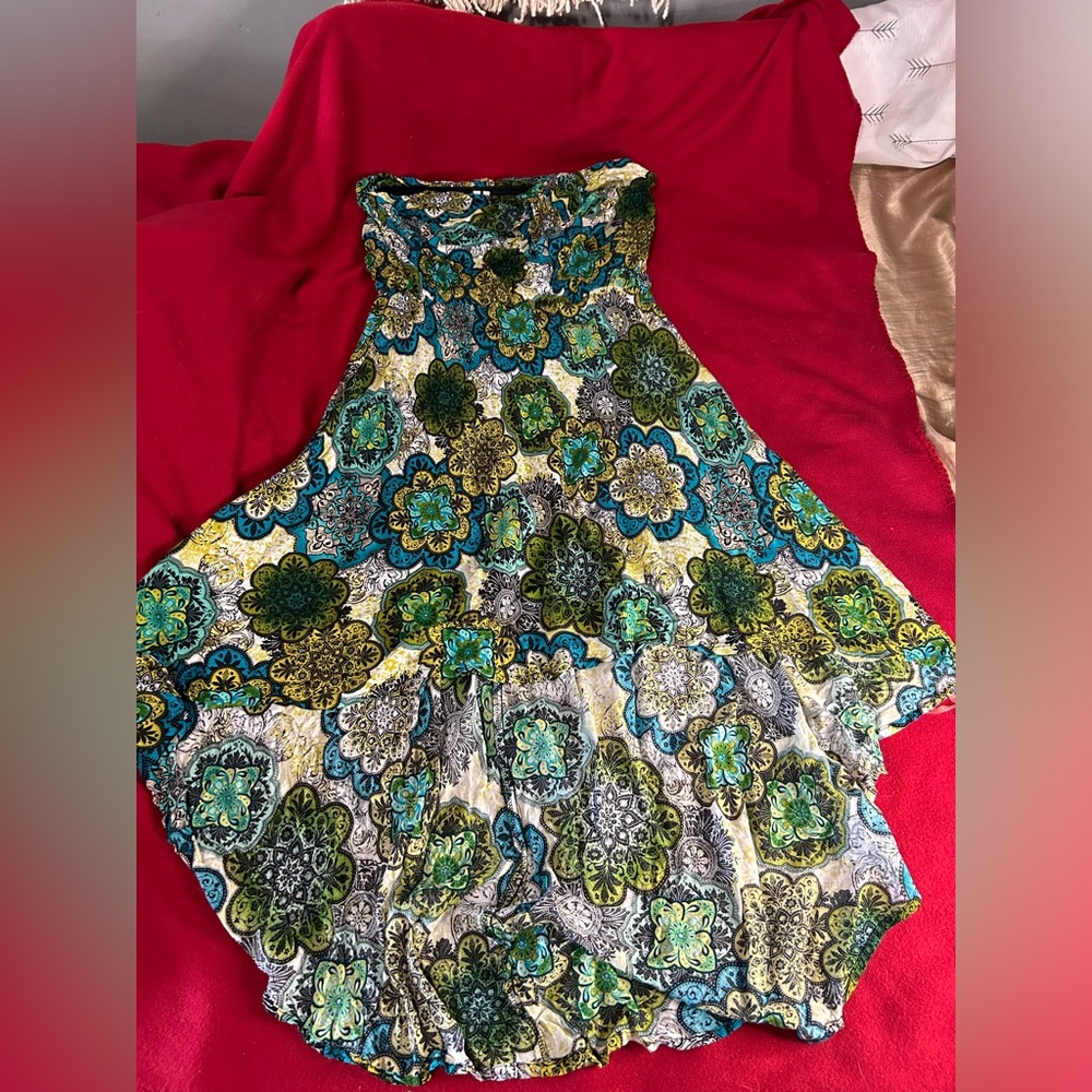 Strapless floral dress